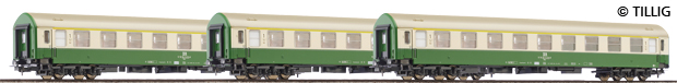 Set of 3 Passenger cars 1st class (Y/B 70) of Dampf-Plus GmbH<br /><a href='images/pictures/Sachsenmodelle/74184.jpg' target='_blank'>Full size image</a>